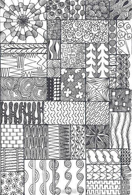 上百例線描紋理圖案,存住練線條!