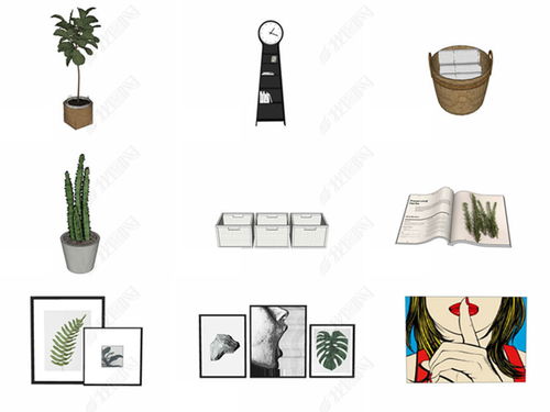 精選各類北歐風格裝飾品室內工藝品su模型設計模型下載