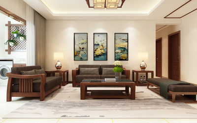 煙臺城市人家祥和苑新中式裝修效果圖